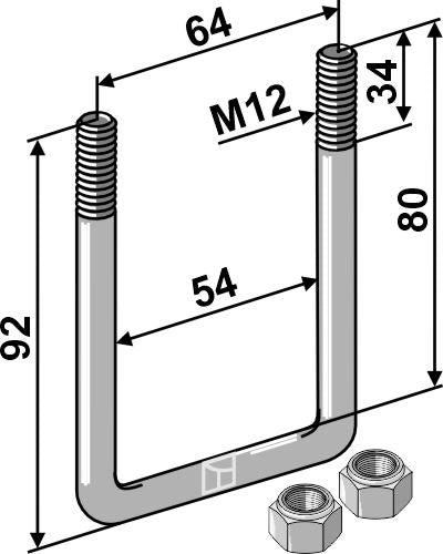 Stigbågsbult - M12x1,75