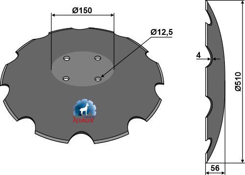 Skårad skiva - Ø510x4