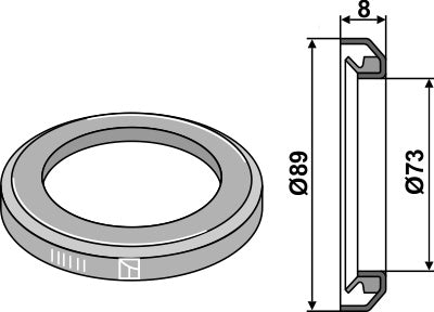 Främre ring – Ø89xØ73x8