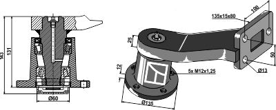 Lager med skaft – vänster modell