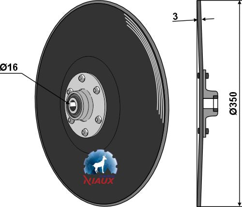 Såskiva Ø350x3 - komplett.