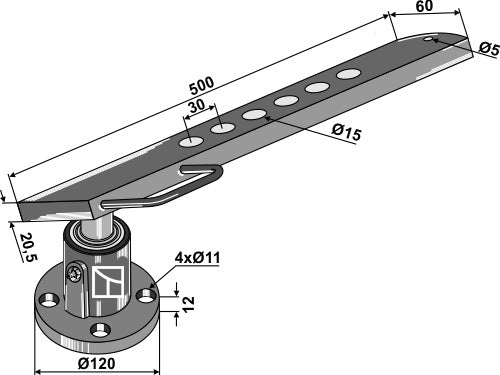 Skivnav med skaft - höger modell