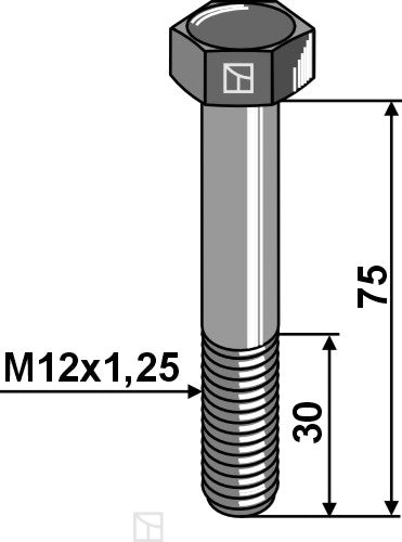 Sexkantskruv med metrisk fin gänga – M12x1,25X75 – 8,8