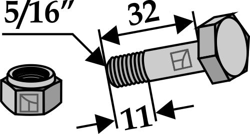 Bult med självlåsande mutter – 5/16''UNF