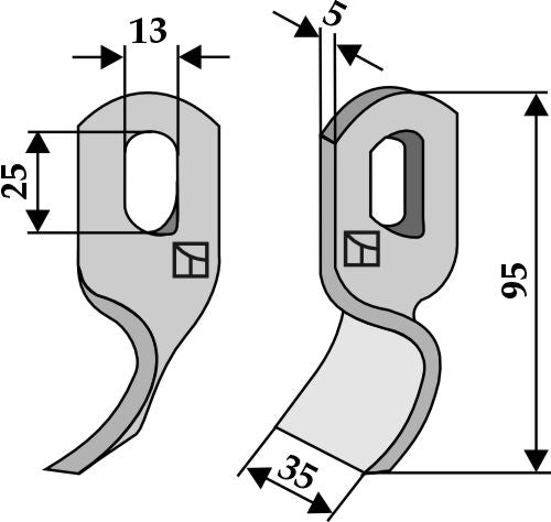 Vridet blad 95 x 35 mm
