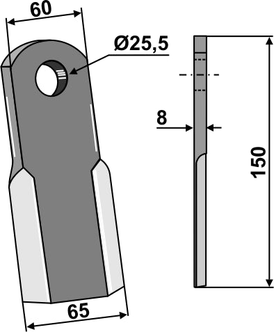 Rak blad 150x60mm - ny modell