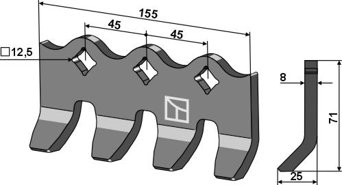 Ersättningsblad för hammarmejsel 155x8 mm, tandat