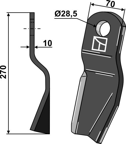 Slagor 270 x 70 mm – höger