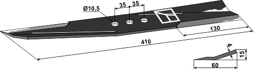 Flyttblad 410 mm – höger
