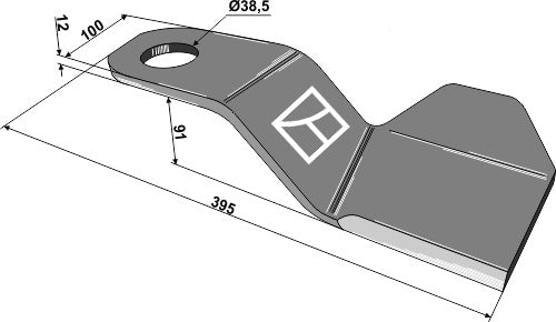 Flyttblad 395 mm – vänster
