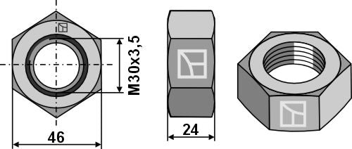 Sexkantig låsmutter