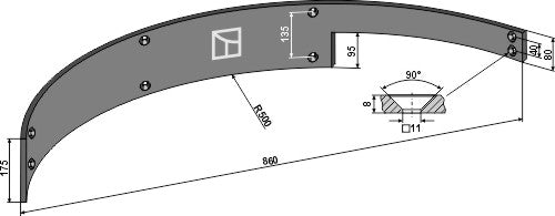 Vägvisartavla 860 mm – vänster
