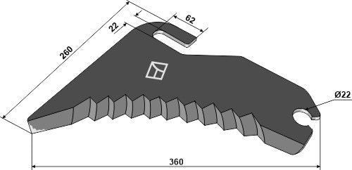 Rundbalpresskniv 360 mm