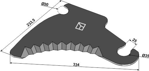 Rundbalpresskniv 334 mm
