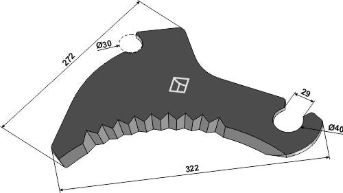 Rundbalpresskniv 322 mm