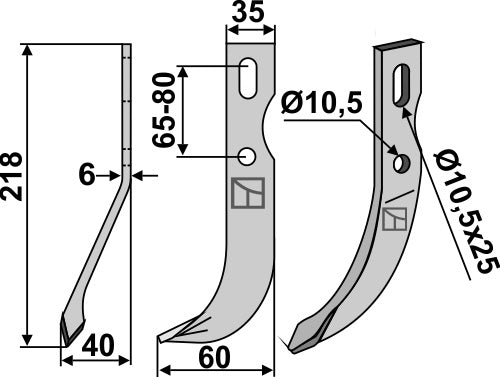 Allroundblad 218 x 35 mm, vänster