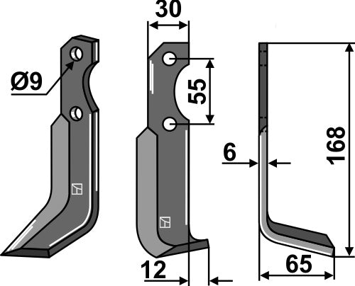 Blad 168 x 30 mm, höger