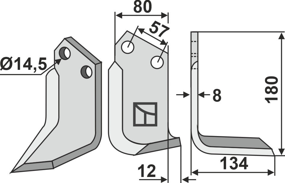 Blad 180 x 80 mm, höger