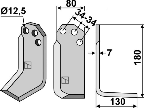 Blad 180 x 80 mm, höger