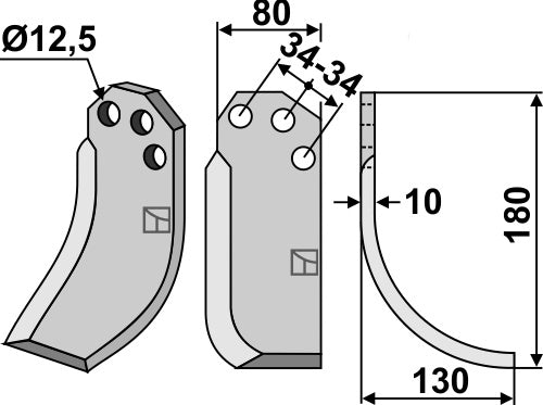 Blad 180 x 80 mm, höger