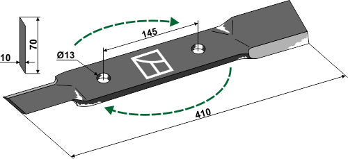 Flyttblad 410 mm – höger
