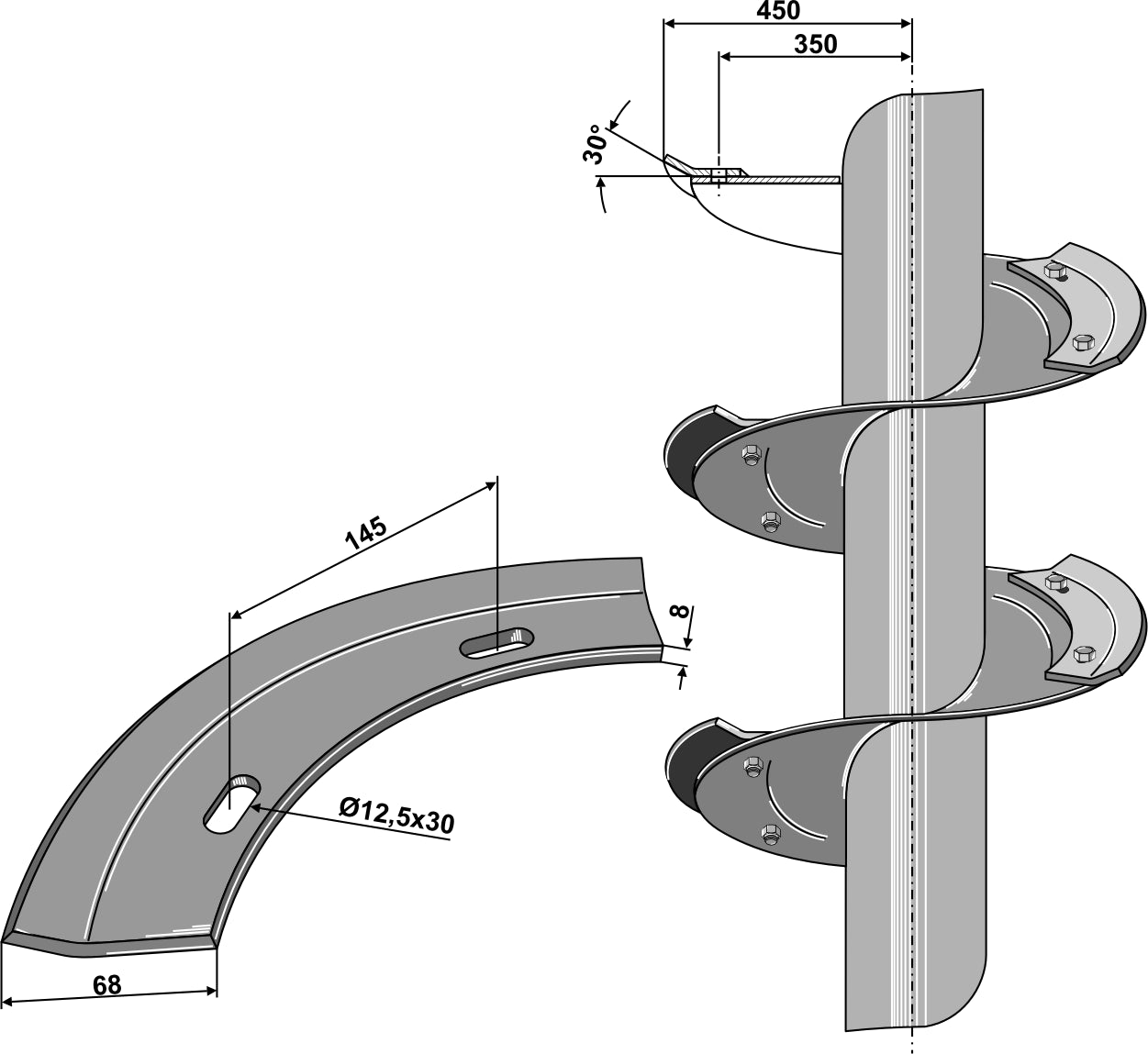 Snigelsegment – höger modell