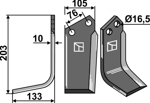 Blad 203 x 105 mm, vänster