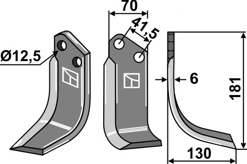 Blad 181 x 70 mm, höger