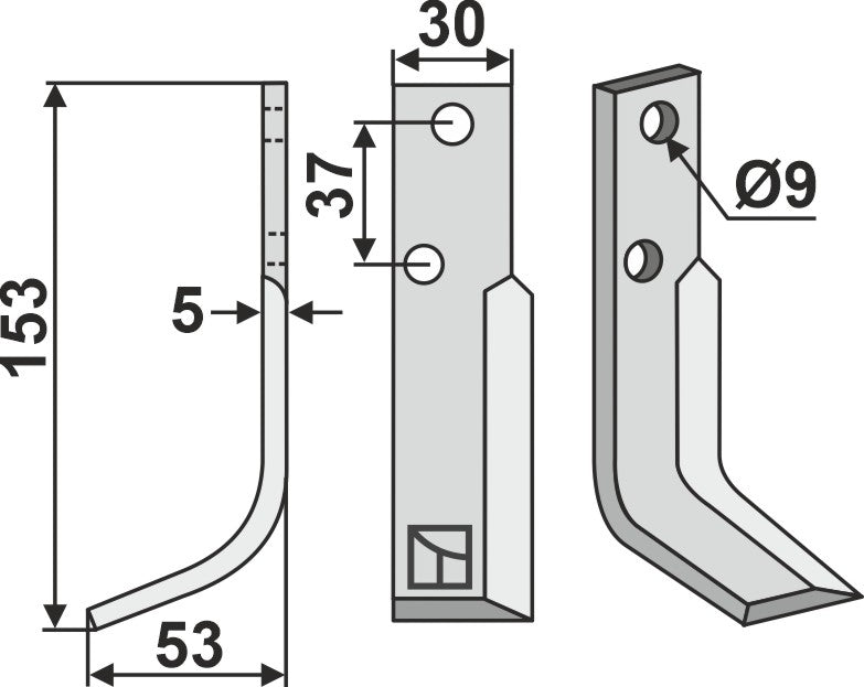 Blad 153 x 30 mm, vänster