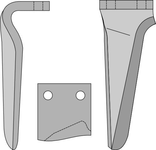 Tand till rotorharv, höger