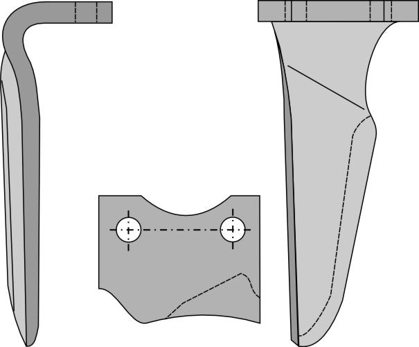 Tand till rotorharv 330 mm, höger