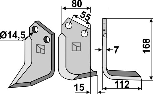 Blad 168 x 80 mm, höger